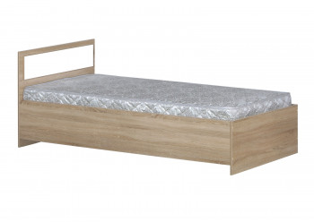 Кровать одинарная 900-2 без матраса (прямые спинки) Дуб Сонома в Большой Ирбе - bolshaya-irba.mebel54.com | фото