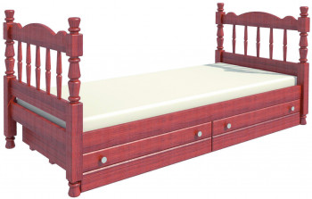 Кровать одинарная Аленка из массива сосны 800*1890 Орех в Большой Ирбе - bolshaya-irba.mebel54.com | фото