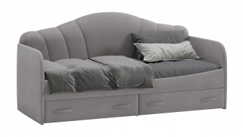 Кровать с мягкой спинкой и ящиками «Сабрина» 900 Светло-серый в Большой Ирбе - bolshaya-irba.mebel54.com | фото