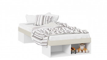Кровать «Сканди»  Дуб Гарден/Белый в Большой Ирбе - bolshaya-irba.mebel54.com | фото