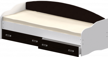 Кровать Софа-7 с мягкой спинкой (800х1900) Белый/Венге в Большой Ирбе - bolshaya-irba.mebel54.com | фото