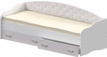 Кровать Софа-7 с мягкой спинкой (800х2000) Белый в Большой Ирбе - bolshaya-irba.mebel54.com | фото