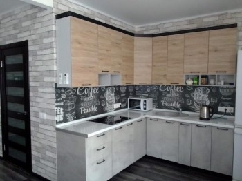 Кухня 2,0м Лофт (Штукатурка белая/Серый) в Большой Ирбе - bolshaya-irba.mebel54.com | фото