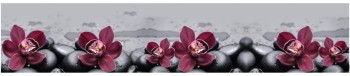 Кухонный фартук КМ 14 Орхидея Цветы Камни в Большой Ирбе - bolshaya-irba.mebel54.com | фото
