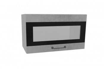 Лофт ПГСФ 600 шкаф верхний горизонтальный со стеклом и фотопечатью (Бетон светлый/корпус Серый) в Большой Ирбе - bolshaya-irba.mebel54.com | фото