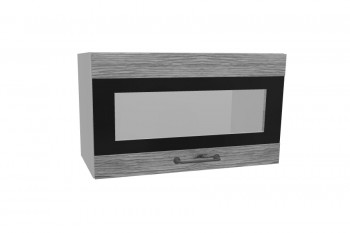 Лофт ПГСФ 600 шкаф верхний горизонтальный со стеклом и фотопечатью (Дуб майский/корпус Серый) в Большой Ирбе - bolshaya-irba.mebel54.com | фото