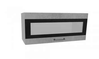 Лофт ПГСФ 800 шкаф верхний горизонтальный со стеклом и фотопечатью (Бетон светлый/корпус Серый) в Большой Ирбе - bolshaya-irba.mebel54.com | фото