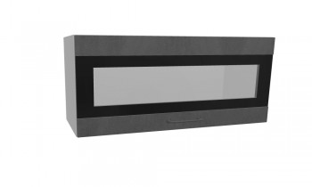 Лофт ПГСФ 800 шкаф верхний горизонтальный со стеклом и фотопечатью (Бетон темный/корпус Серый) в Большой Ирбе - bolshaya-irba.mebel54.com | фото