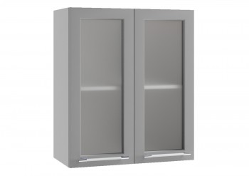 Лофт ПС 600 шкаф верхний со стеклом (Дуб бурый/корпус Серый) в Большой Ирбе - bolshaya-irba.mebel54.com | фото