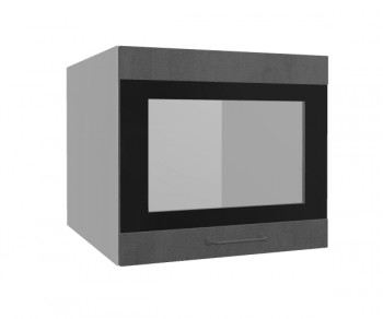 Лофт ВПГСФ 500 шкаф верхний горизонтальный со стеклом высокий с фотопечатью (Бетон темный/корпус Серый) в Большой Ирбе - bolshaya-irba.mebel54.com | фото