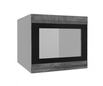 Лофт ВПГСФ 500 шкаф верхний горизонтальный со стеклом высокий с фотопечатью (Дуб бурый/корпус Серый) в Большой Ирбе - bolshaya-irba.mebel54.com | фото