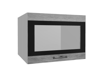 Лофт ВПГСФ 600 шкаф верхний горизонтальный со стеклом высокий с фотопечатью (Дуб майский/корпус Серый) в Большой Ирбе - bolshaya-irba.mebel54.com | фото