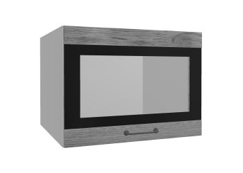 Лофт ВПГСФ 600 шкаф верхний горизонтальный со стеклом высокий с фотопечатью (Дуб цикорий/корпус Серый) в Большой Ирбе - bolshaya-irba.mebel54.com | фото