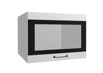 Лофт ВПГСФ 600 шкаф верхний горизонтальный со стеклом высокий с фотопечатью (Штукатурка белая/корпус Серый) в Большой Ирбе - bolshaya-irba.mebel54.com | фото