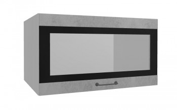 Лофт ВПГСФ 800 шкаф верхний горизонтальный со стеклом высокий с фотопечатью (Бетон светлый/корпус Серый) в Большой Ирбе - bolshaya-irba.mebel54.com | фото