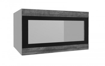 Лофт ВПГСФ 800 шкаф верхний горизонтальный со стеклом высокий с фотопечатью (Дуб бурый/корпус Серый) в Большой Ирбе - bolshaya-irba.mebel54.com | фото