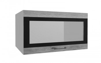 Лофт ВПГСФ 800 шкаф верхний горизонтальный со стеклом высокий с фотопечатью (Дуб майский/корпус Серый) в Большой Ирбе - bolshaya-irba.mebel54.com | фото