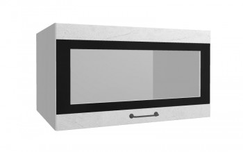 Лофт ВПГСФ 800 шкаф верхний горизонтальный со стеклом высокий с фотопечатью (Штукатурка белая/корпус Серый) в Большой Ирбе - bolshaya-irba.mebel54.com | фото