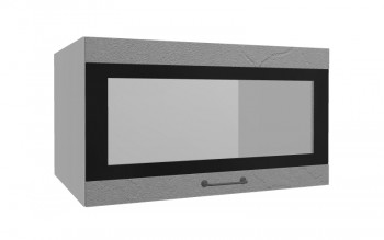 Лофт ВПГСФ 800 шкаф верхний горизонтальный со стеклом высокий с фотопечатью (Штукатурка серая/корпус Серый) в Большой Ирбе - bolshaya-irba.mebel54.com | фото
