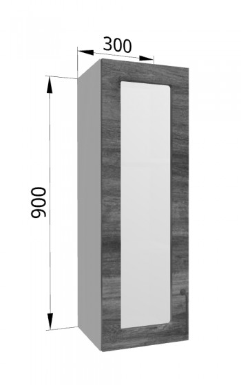 Лофт ВПС 300 шкаф верхний со стеклом высокий (Дуб бурый/корпус Серый) в Большой Ирбе - bolshaya-irba.mebel54.com | фото