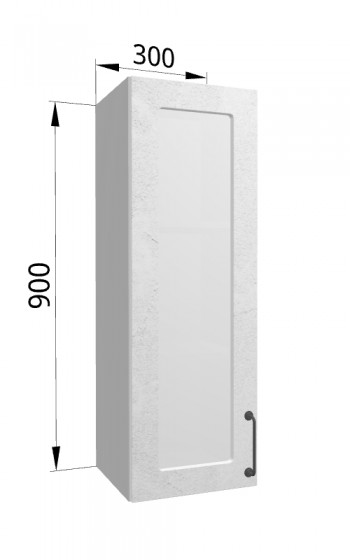 Лофт ВПС 300 шкаф верхний со стеклом высокий (Штукатурка белая/корпус Серый) в Большой Ирбе - bolshaya-irba.mebel54.com | фото