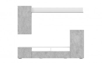 Мебель для гостиной МГС 4 (Белый/Цемент светлый) в Большой Ирбе - bolshaya-irba.mebel54.com | фото