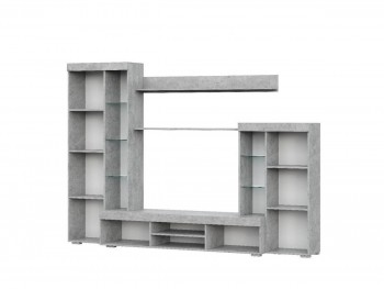 Мебель для гостиной МГС 5 Цемент светлый / Белый в Большой Ирбе - bolshaya-irba.mebel54.com | фото