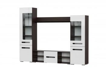 Мебель для гостиной МГС 6 (Исполнение 1/Венге/Белый глянец) в Большой Ирбе - bolshaya-irba.mebel54.com | фото
