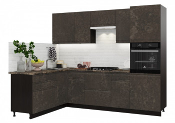 Модульная кухня Бруклин 3 м (Бетон коричневый) в Большой Ирбе - bolshaya-irba.mebel54.com | фото