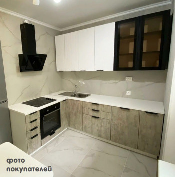 Модульная кухня Норд 1,6 м (Софт даймонд/Камень беж/Белый) в Большой Ирбе - bolshaya-irba.mebel54.com | фото