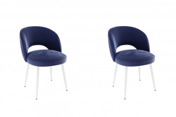 Набор стульев Моли 2 шт (синий велюр/белый) в Большой Ирбе - bolshaya-irba.mebel54.com | фото