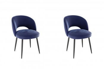 Набор стульев Моли 2 шт (синий велюр/черный) в Большой Ирбе - bolshaya-irba.mebel54.com | фото