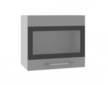 Олива ВПГСФ 500 Шкаф верхний горизонтальный со стеклом с фотопечатью высокий (Ваниль глянец/корпус Серый) в Большой Ирбе - bolshaya-irba.mebel54.com | фото