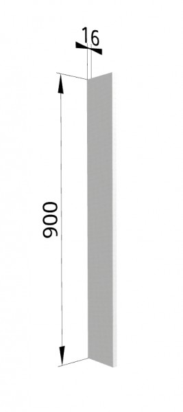 Панель торцевая (для шкафа торцевого верхнего высокого) ВПТ 400 Квадро (Белая кожа) в Большой Ирбе - bolshaya-irba.mebel54.com | фото