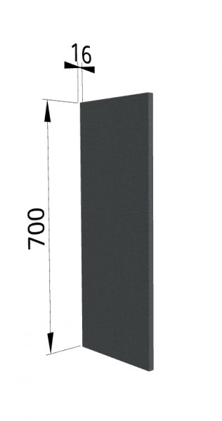 Панель торцевая П Квадро (для шкафа верхнего) Железо в Большой Ирбе - bolshaya-irba.mebel54.com | фото