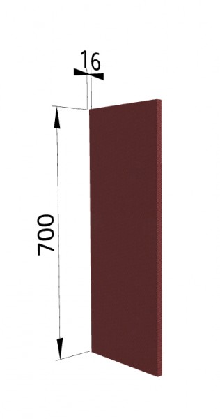 Панель торцевая П Квадро (для шкафа верхнего) Красная кожа в Большой Ирбе - bolshaya-irba.mebel54.com | фото