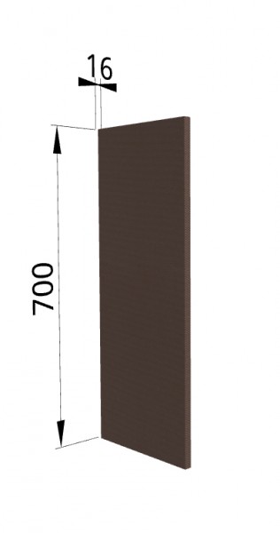 Панель торцевая П Квадро (для шкафа верхнего) Шоколад кожа в Большой Ирбе - bolshaya-irba.mebel54.com | фото