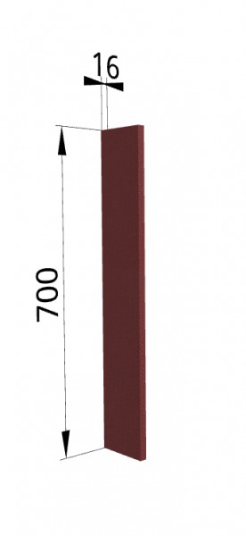 Панель торцевая ПТ 400 Квадро (для шкафа торцевого верхнего) Красная кожа в Большой Ирбе - bolshaya-irba.mebel54.com | фото