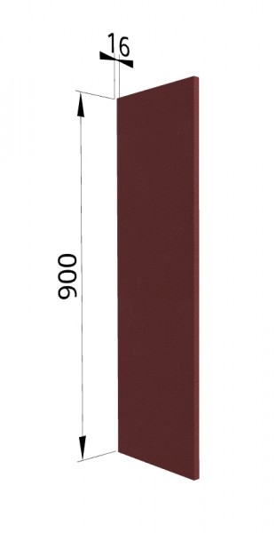 Панель торцевая ВП Квадро (для шкафа верхнего высокого) Красная кожа в Большой Ирбе - bolshaya-irba.mebel54.com | фото