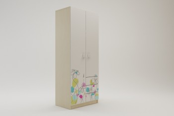 Шкаф 2-х створчатый с ящиками Флёр (Белый/корпус Клен) в Большой Ирбе - bolshaya-irba.mebel54.com | фото
