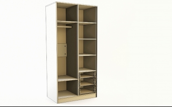 Шкаф 2-х створчатый с ящиками Лофт (Белый/корпус Дуб Сонома) в Большой Ирбе - bolshaya-irba.mebel54.com | фото