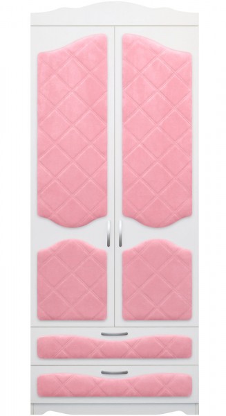 Шкаф 2-х створчатый с ящиками серии Иллюзия 36 Светло-розовый в Большой Ирбе - bolshaya-irba.mebel54.com | фото