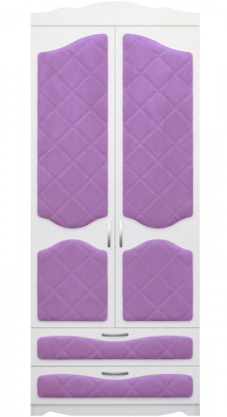 Шкаф 2-х створчатый с ящиками серии Иллюзия 67 Светло-фиолетовый в Большой Ирбе - bolshaya-irba.mebel54.com | фото