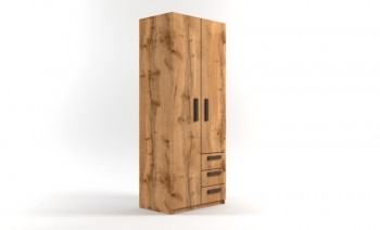 Шкаф 2-х створчатый с ящиками Шервуд (Дуб Вотан) в Большой Ирбе - bolshaya-irba.mebel54.com | фото