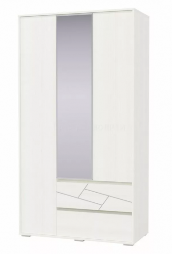 Шкаф 3-х дверный с ящиками Аделина 1200 Рамух белый в Большой Ирбе - bolshaya-irba.mebel54.com | фото