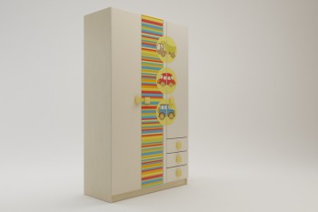 Шкаф 3-х створчатый с ящиками Клаксон (Бежевый/корпус Клен) в Большой Ирбе - bolshaya-irba.mebel54.com | фото