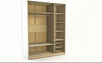 Шкаф 3-х створчатый с ящиками Скай люкс (Синий/Белый/корпус Клен) в Большой Ирбе - bolshaya-irba.mebel54.com | фото