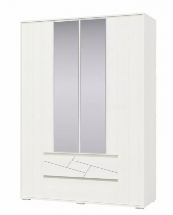 Шкаф 4-х дверный с ящиками Аделина 1600 Рамух белый в Большой Ирбе - bolshaya-irba.mebel54.com | фото