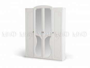 Шкаф 4-створчатый Мария (Белый глянец) в Большой Ирбе - bolshaya-irba.mebel54.com | фото