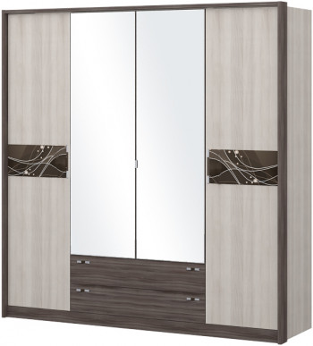 Шкаф четырехстворчатый с зеркалом Шк69.1 Николь в Большой Ирбе - bolshaya-irba.mebel54.com | фото